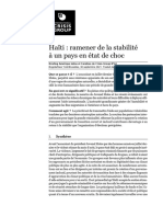 Haïti : ramener de la stabilité  à un pays en état de choc 