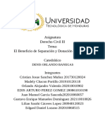 Informe Sobre El Beneficio de Separación y Donación Entre Vivos