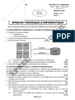 Epreuve Zéro Info Proba F Et BT - Pic