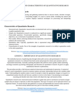 Lesson 1 - Nature and Characteristics of Quantitative Research