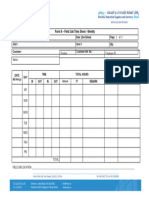 Form 8 Field Job Time Sheet - Services Dept Manual - Rev 0 Oct 10 2012