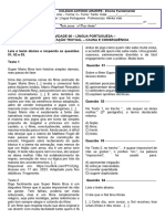 ATIVIDADE 06 - LÍNGUA PORTUGUESA -INTERPRETAÇÃO TEXTUAL E CAUSA E CONSEQUÊNCIA - 9o ANO