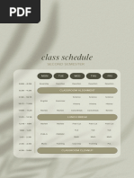 Beige and Green Class Schedule Phone Wallpaper