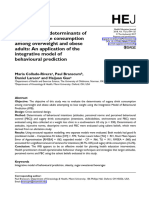 EvaluatingthedeterminantsofsugarybeverageconsumptionamongoverweightandobeseadultsAnapplicationoftheintegrativemodelofbehaviouralprediction