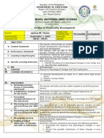 Lesson Plan in Per Dev't - 4th Day - Physical or Physiological Changes