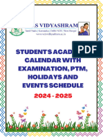 Vels Vidyashram 2024-25 Academic Calender