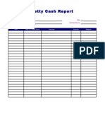 Petty Cash Report: Date Paid To / Rec'd From Purpose Amount Balance