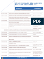 Calendario Mensual de Obligaciones Tributarias Noviembre 2024