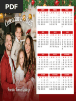 Documento A4 Calendario Imprimible 2025 Fotográfico Navideño Rojo