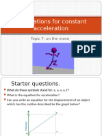 Equations For Constant Acceleration