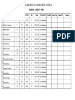 American English Language School: Students' List 2021-2022