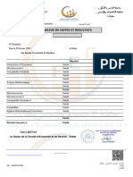 Releve de Notes Et Resultats: Session 2