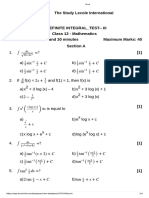 Indefinite Integrals - TEST - 3