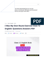 I Was My Own Route Exercise Class 12 English - Questions Answers PDF - The SR Zone