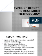 Report in Reasearch Methodology