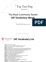 SAT Vocabulary Words Commonly Tested