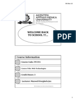 Web Technologies - ITC 351 Lecture - 1