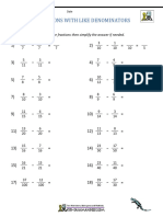 Subtracting Fractions With Like Denominators 2