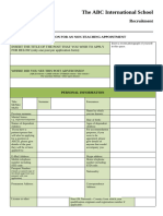 Non Teaching Application Form