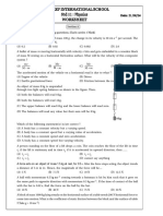 Ashadeep International School STD 11: Physics Worksheet: Chapters: 4 Date: 21/08/24