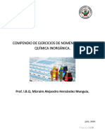 Compendio de Ejercicios de Nomenclatura de Química Inorgánica. V1