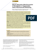 Management of Muscle Relaxation With Rocuronium and Reversal With Neostigmine or Sugammadex Guided by Quantitative Neuromuscular Monitoring