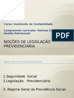 aula 7 NOÇÕES DE LEGISLAÇÃO PREVIDENCIÁRIA