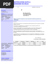 Notification Suite A Demande de Delai: Objet: Accusé de Réception de Votre Demande de Délai de Paiement Du 19/09/2024