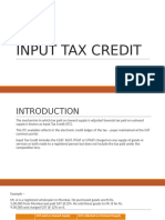 Input Tax Credit