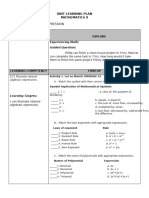 Rational Expression 2: Unit Learning Plan Mathematics 8 Unit Topic: Quarter