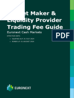 Market Maker Liquidity Provider Trading Fee Guide Euronext Cash Markets - Effective 01JUL2024 - 01AUG2024