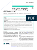 Obesity Determinants Among Malaysian 12-Year Old School Adolescents: Findings From The HAT Study