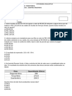 AVALIATIVA 5º Ano Matematica 3 Bimestre