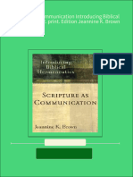 PDF Scripture as Communication Introducing Biblical Hermeneutics 2. print. Edition Jeannine K. Brown download