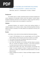 Meta Analysis On Vestibular Symptoms After Covid 19 Vaccination