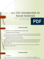 SCI 101 Week 7 The Functions  Forms of Government