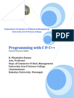 Programming With C C Unit Wise Notes