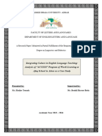 Ahmed Draia University-Adrar: Integrating Culture in English Language Teaching