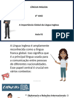 Aula de Inglês, Plano de Aula Pss 2024 6º Ano