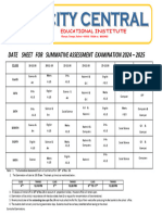 Date Sheet 2024-25 Summative Assessment 4TH To 9TH