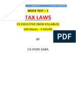 Tax Laws New Syllabus Mock Test 1 by VG Sir