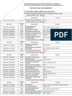 Time Table For Winter 2024 Theory Examination