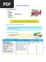 D1 A2 SESION PS. Declaración Universal de Los Derechos Del Niño