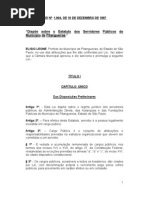 Lei 1904 97 Estatuto Dos Servidores Publicos de Pitangueiras