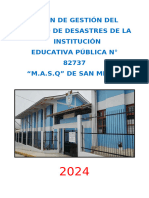 Plan de Gestión Del Riesgo de Desastres I.E.P. #82737