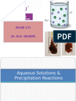 Lesson 12 Aqueous Solutions - Precipitation Reactions