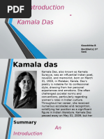 An Introduction - Kamala Das: Koushitha B BSC (Elecs) 3 Sem