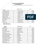 Lista de substituição nova