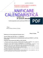 Planificare Calendaristica Clasa A Iia 2024-2025