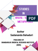 Studies in Nyaya Vaisesika Metaphysics - Sadananda Bhaduri 